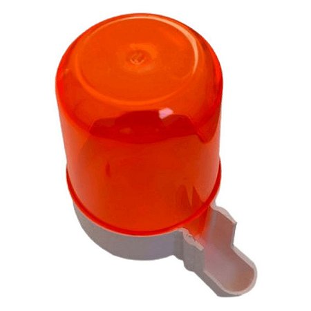 Bebedouro Animalplast Grande 300ml - Malha Larga - Laranja Com Base Branca