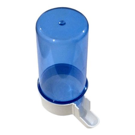 Bebedouro Animalplast Médio 200ml - Malha Fina - Azul Com Base Branca