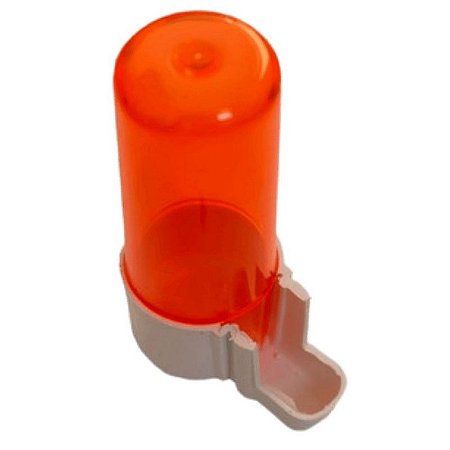 Bebedouro Animalplast Pequeno 100ml - Malha Larga - Laranja com Base Branca