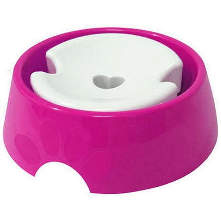Bebedouro Plástico Pop 1L Furacão Pet para Cães de Pelo Longo Rosa