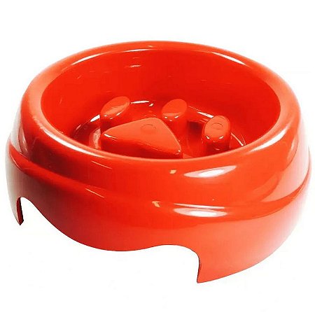 Comedouro Plástico Coma Melhor Furacão Pet Vermelho
