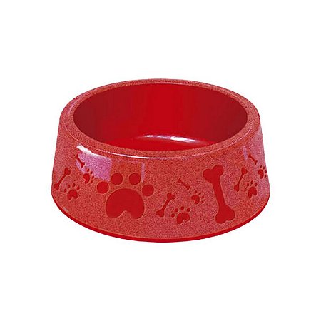 Comedouro Plástico Paris Furacão Pet Tamanho 2 850 ml Vermelho