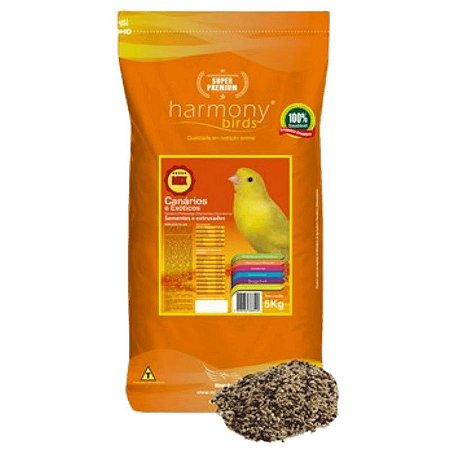 Extrusada Minas Nutri - Harmony Birds - Com Sementes – Canários e Exóticos Natural - 5kg
