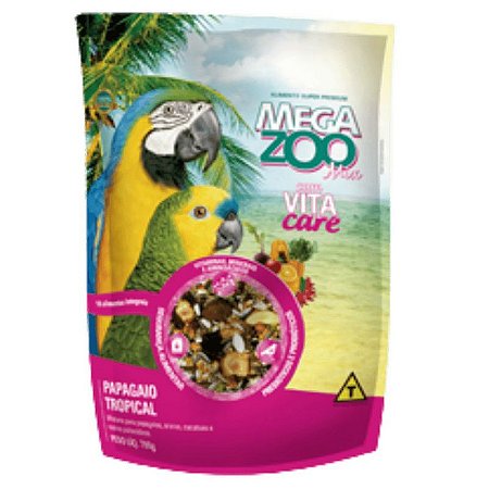Extrusada Megazoo - Papagaio Tropical - 700g