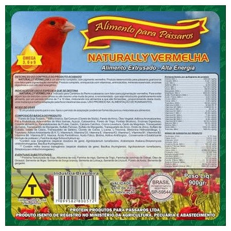 Extrusada Protein Passaros - Naturally Vermelha - 900g
