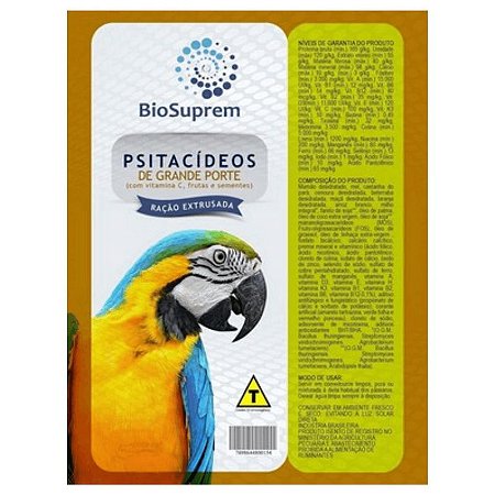 Extrusada BioSuprem - Psitacídeos Grande Porte - 750g