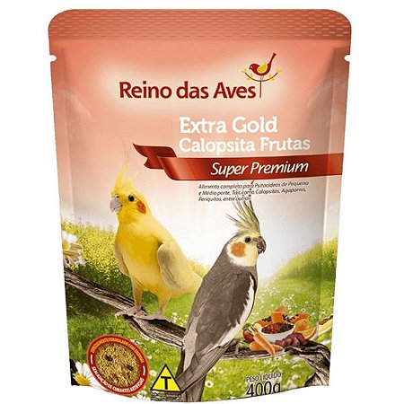 Extrusada Reino das Aves - Extra Gold Calopsita Frutas 4Kg
