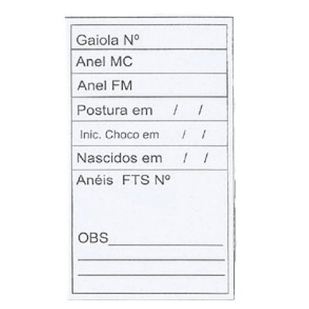 Ficha de Controle de Reprodução Vertical