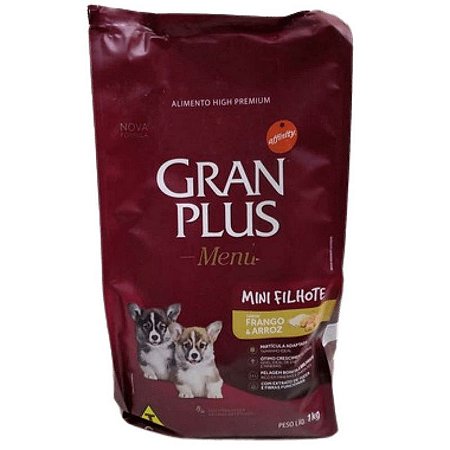 Ração Gran Plus Mini - Cães Filhotes de Raças Pequenas - Sabor Frango e Arroz - 1kg