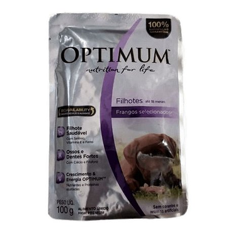 Sachê Optimum - Sabor Frango - Para Cães Filhotes - 100g