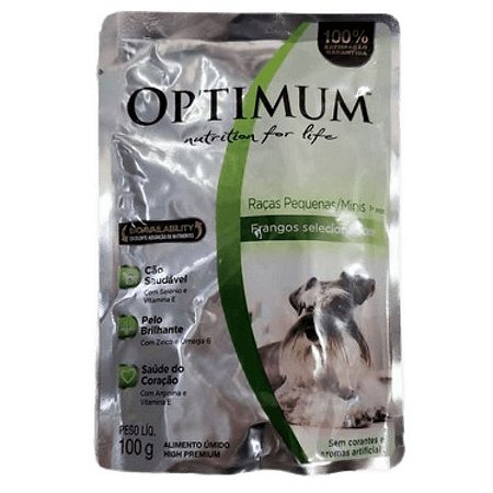 Sachê Optimum - Sabor Frango - Para Cães Adultos de Raças Pequenas - 100g