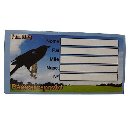 Plaqueta de Identificação - Pássaro Preto