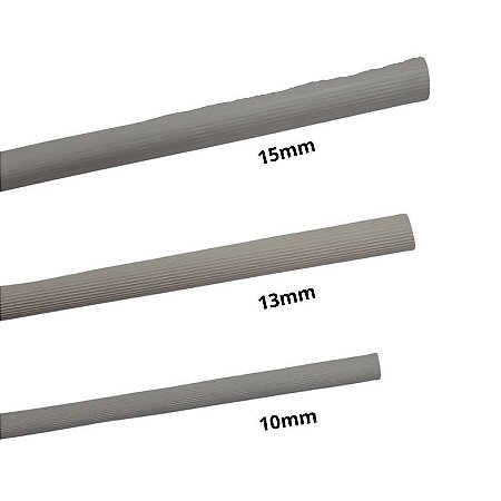 Poleiro Plástico Frisado Branco - 50cm – 2 Unidades - Medidas 10mm - 13mm - 15mm