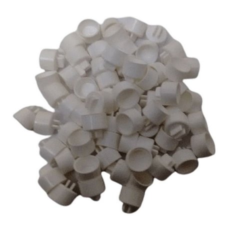 Ponteira para Poleiro de Plástico Branco - 10mm - 13mm - 15mm - 10 unidades