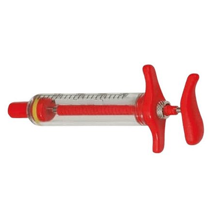 Seringa Carbonada com Graduação - Com Regulagem - 20ml - Vermelho