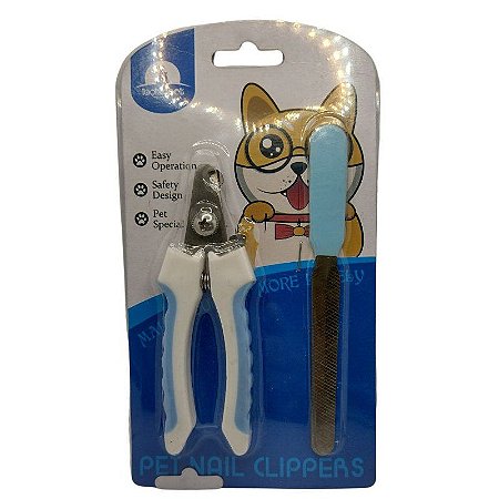 Alicate Cortador Grande de Unhas com Lixa - Azul