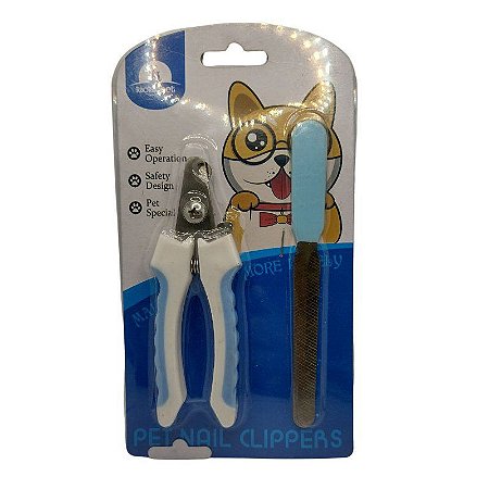 Alicate Cortador Médio de Unhas com Lixa - Azul