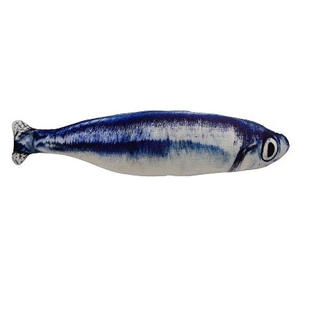 Brinquedo Pelúcia Peixe Azul com Catnip