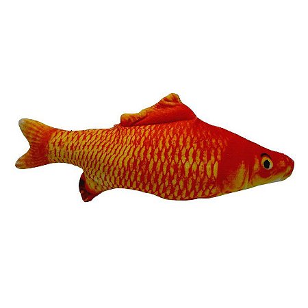 Brinquedo Pelúcia Peixe Laranja com Catnip