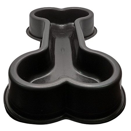 Comedouro de Plástico Osso 500ml - Preto