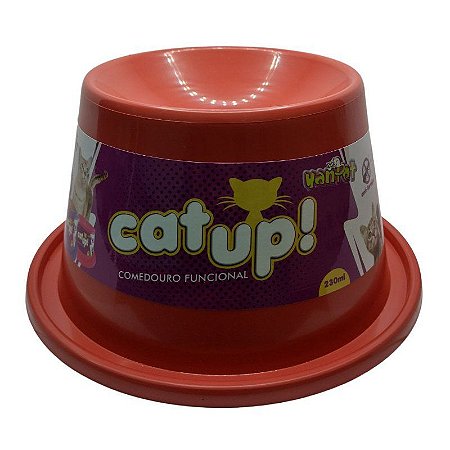 Comedouro Funcional Cat Up 230ml - Vermelho