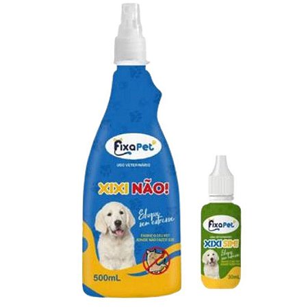 Kit Educador Xixi Não 500ml e Xixi Sim 30ml Fixa Pet