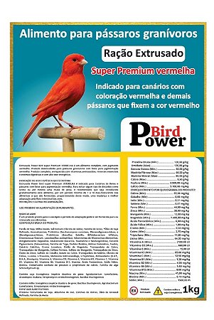 Extrusada Power Bird Canarios Vermelha 1 kg