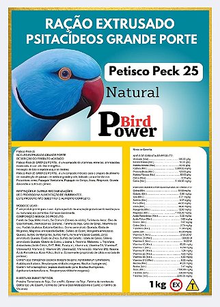 Extrusada Power Birds Petisco Peck 25 Natural - 1 kg