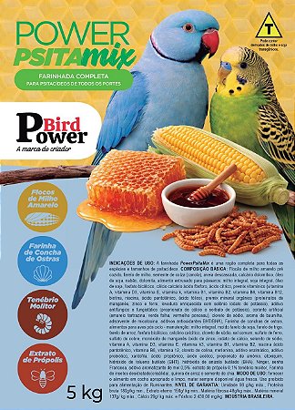 Farinhada Psita Mix 5kgs - Calopsita Periquito Ring Neck - Power Bird