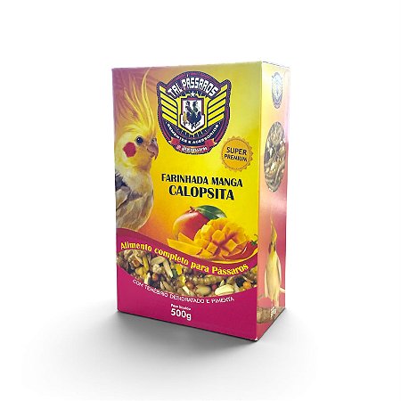 Farinhada Manga Super Premium Calopsita com Tenébrio e Pimenta 500g | Tal Pássaros