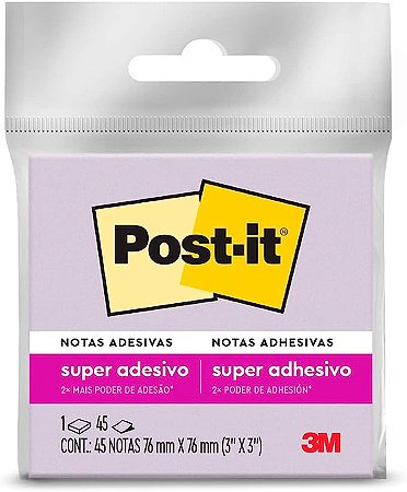 Bloco de Notas Super Adesivas Post-it® Roxo 76 mm x 76 mm - 45 folhas