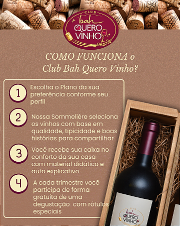 Club de Assinatura Bah Quero Vinho- Plano Descobertas