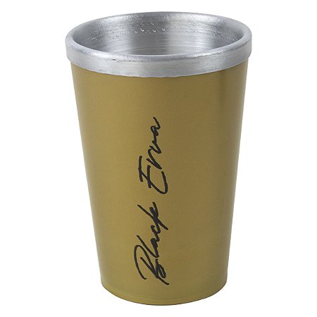 Copo Caldereta Térmico De Plastico Gold C/ Aluminio 300ml Black Erva