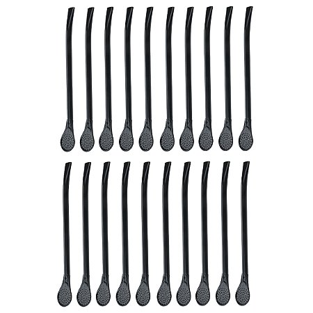 Kit 50 Bombas Terere Redonda Epoxi Preta 19cm Nosso Tereré
