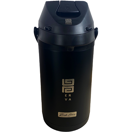 Garrafa Térmica Black Erva Preta De Inox 4 Litros