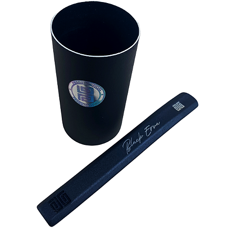 Kit Copo Caldereta Redondo E Bomba Inox Preto Fosco 350ml Black Erva