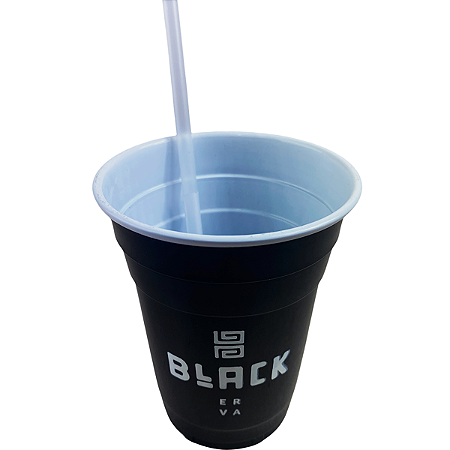 Kit Black Erva Descartável (Copo e Canudo)