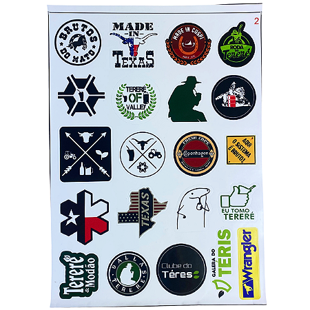 Cartela de Adesivos Vinilicos Nosso Tereré Modelo 01