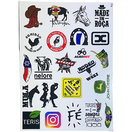 Cartela de Adesivos Vinilicos Nosso Tereré Modelo 03