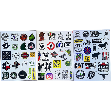 Kit com 3 Cartelas de Adesivos Vinilicos Nosso Tereré (65 Adesivos)