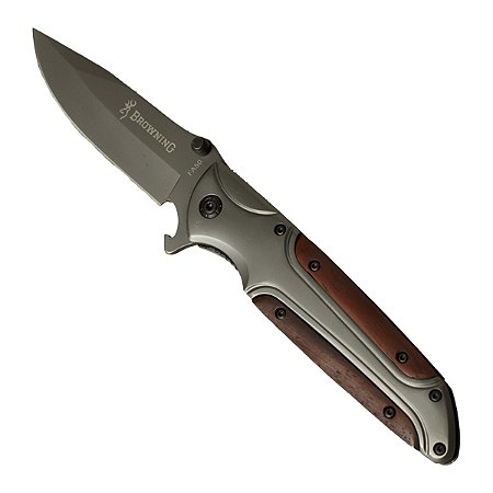 Canivete Grande Metal Aço Inox Semiautomático