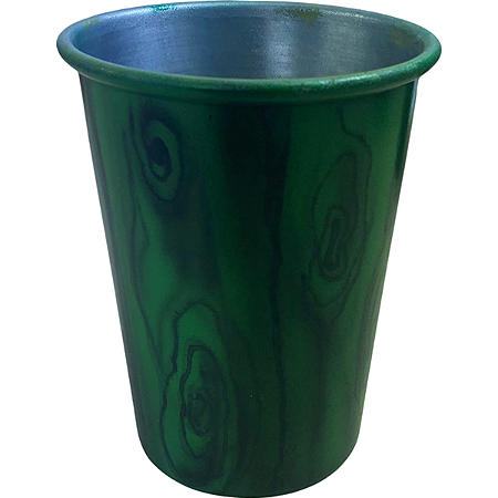Copo de Tereré Alumínio Pintura Madeira Verde 350ml Nosso Tereré