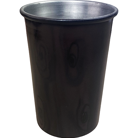 Copo de Tereré Alumínio Pintura Madeira Marrom Escuro 350ml Nosso Tereré
