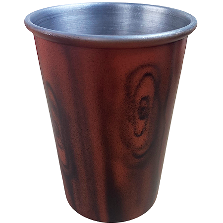 Copo de Tereré Alumínio Pintura Madeira Marrom Claro 350ml Nosso Tereré