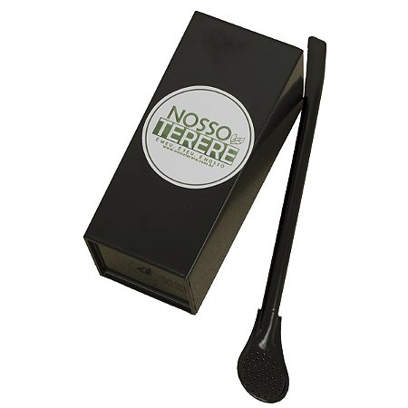 Kit Cuia Quadrada de Plástico + Bomba Clássica Preta Nosso Tereré