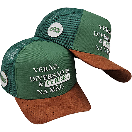 Boné em Tecido Verão Diversão & Tereré na Mão Nosso Tereré