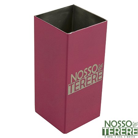 Copo Cuia em Inox Liso Nosso Tereré 250ml Rosa