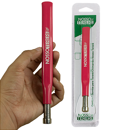 Bomba Nosso Tereré Rosa Canudo de Alumínio e Filtro em Inox