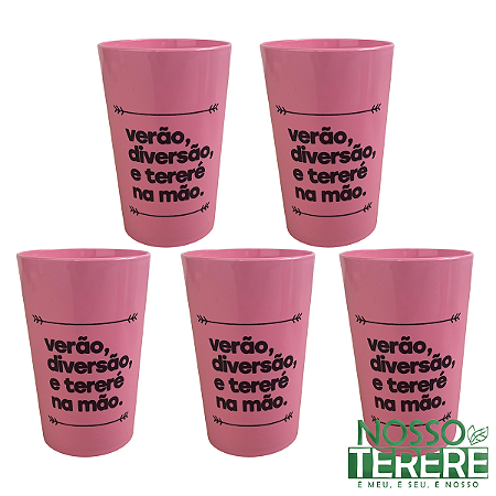 Kit 5 Copos Cuia para Tereré Plástico 350ml