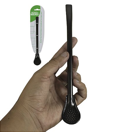 Bomba Terere Lisa Redonda 19cm Preto Nosso Tereré